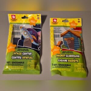 Space Center and Secret Clubhouse Wooden Craft Kits Comes / Hook,Glue,Cord